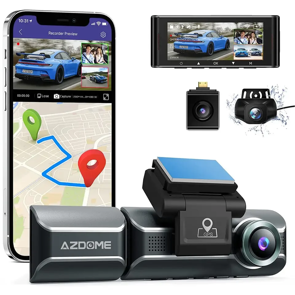 High Quality 2.4 inch AZDOME M550 Dash Cam Car DVR Video Camera 4K 1080p Wifi GPS Car Dash Camera