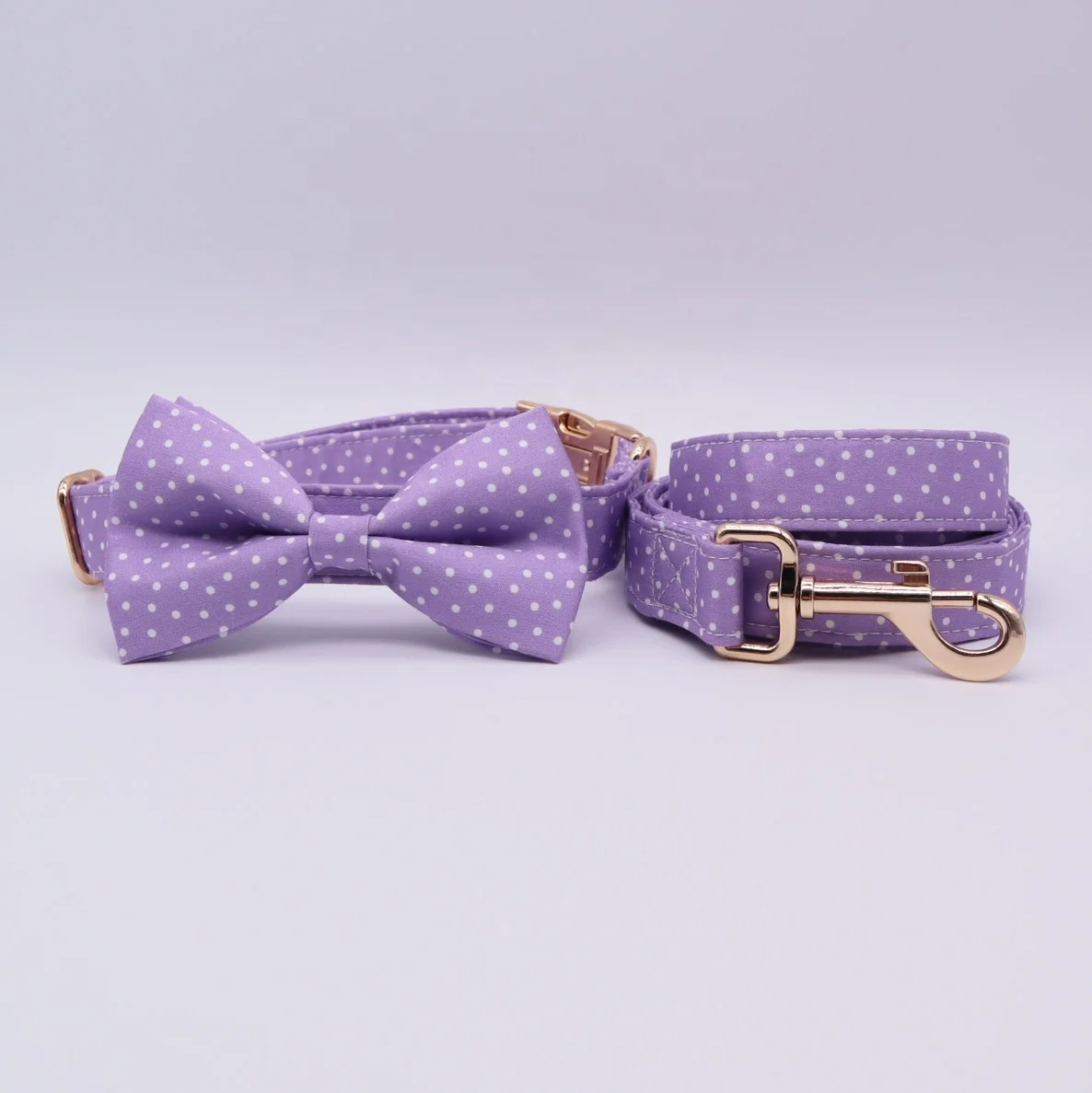 New Wholesale Private Label Girl Dog Collar and Leash Set Gold Pet Dog Metal Collars Custom in bulk