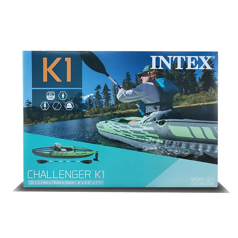 274 см Intex 68305 Challenger K1 один человек Надувное каноэ плот океан каяк с оваром ручной