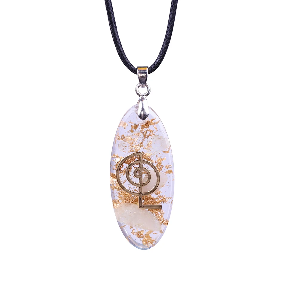 Crystal Necklace Waterdrop Shaped Orgonite Necklace With Cho Ku Rei Symbol Jewelry Orgone Pendant