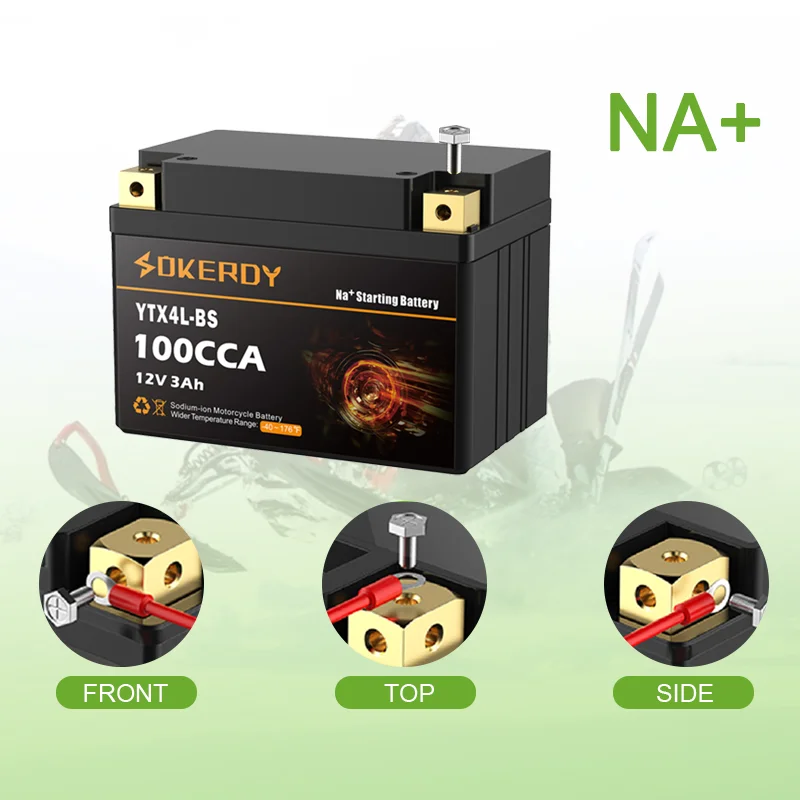 Sodium-ion Car Starting Battery Na-ion BMS 12 Volt 100CCA Custom Sodium Ion Battery Energy Storage Battery Pack