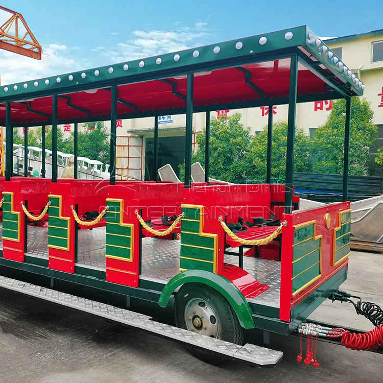 Factory Price Amusement Park Ride Road Tourist Sightseeing Electric Trackless Train For Sale