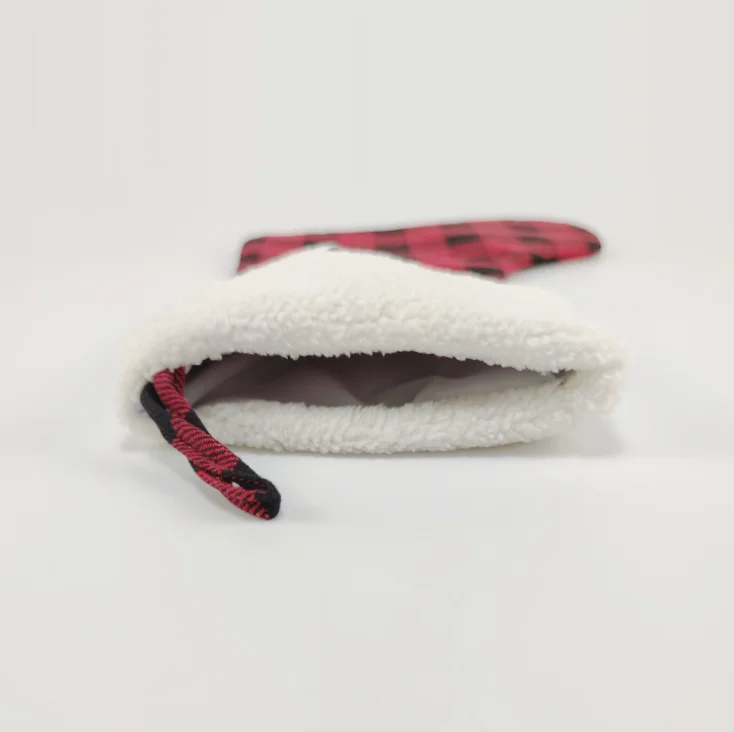 Buffalo plaid stocking drawstring Christmas