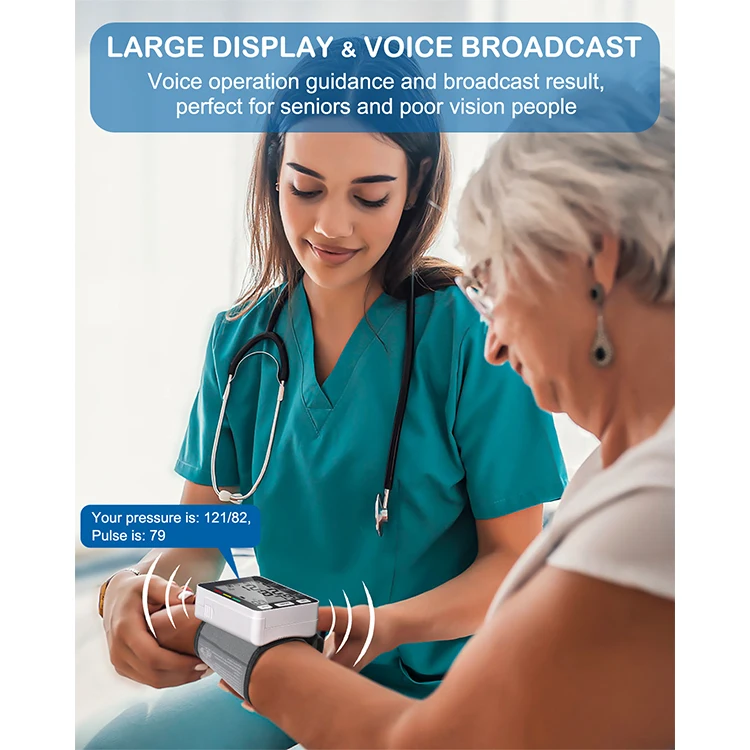 ALESHON Home Portable BP Meter Black Lcd W203 Wrist Digital Blood Pressure Monitor