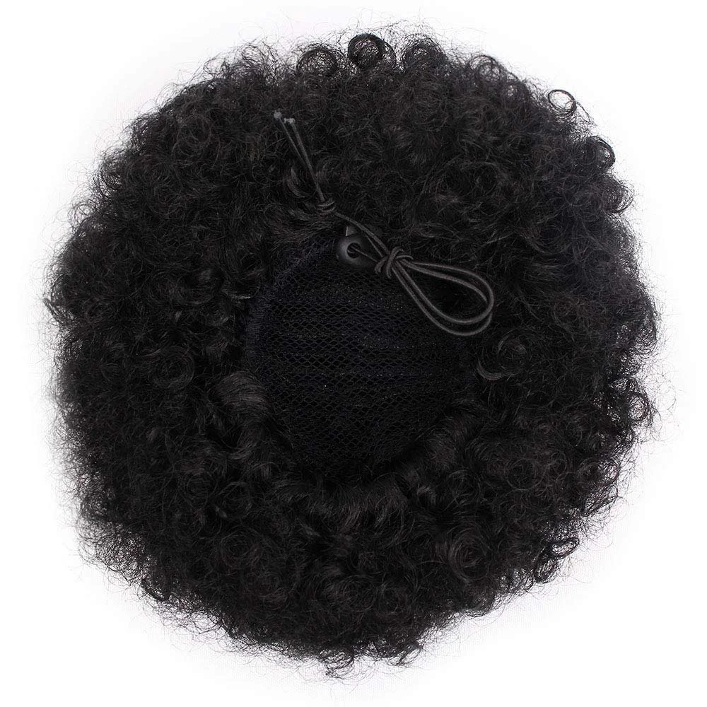 
Afro Puff Curly Hair Drawstring Ponytail Hair Extension Chignon Synthetic Hair Bun Kinky Curly Short Afro Bun Hairpiece 