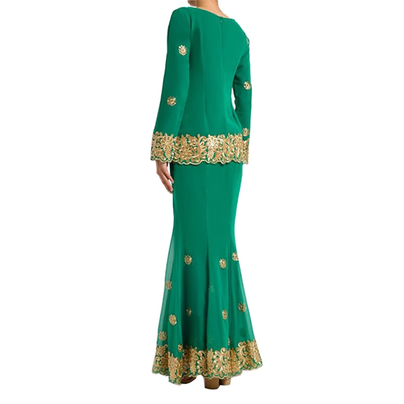  2020 модная индонезийская одежда Baju Kurung Арабская Женская мусульманское зимнее кружевное платье