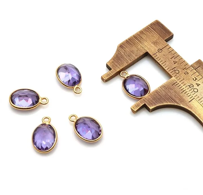 Alexandrite Faceted Bezel Set Oval Single Bail Gemstone Charm Connector Pendants