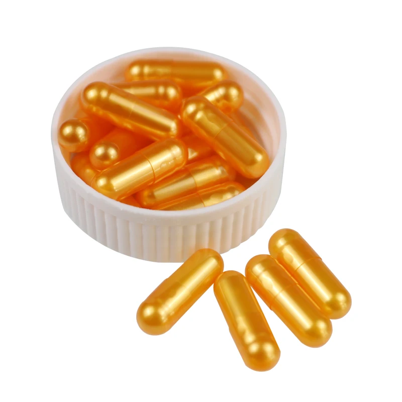 Wholesale Customized Empty Bovine Gelatin Capsule size 000 00 0 0E 1 2 3 4 5 golden Colorful color Halal Kosher ISO Certified