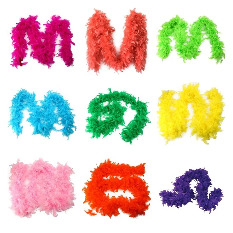 Wholesale 2 Meters 60g Chandelle Boa Turkey Feather Boa Party Boa For Christmas Kids Birthday Party Decorations