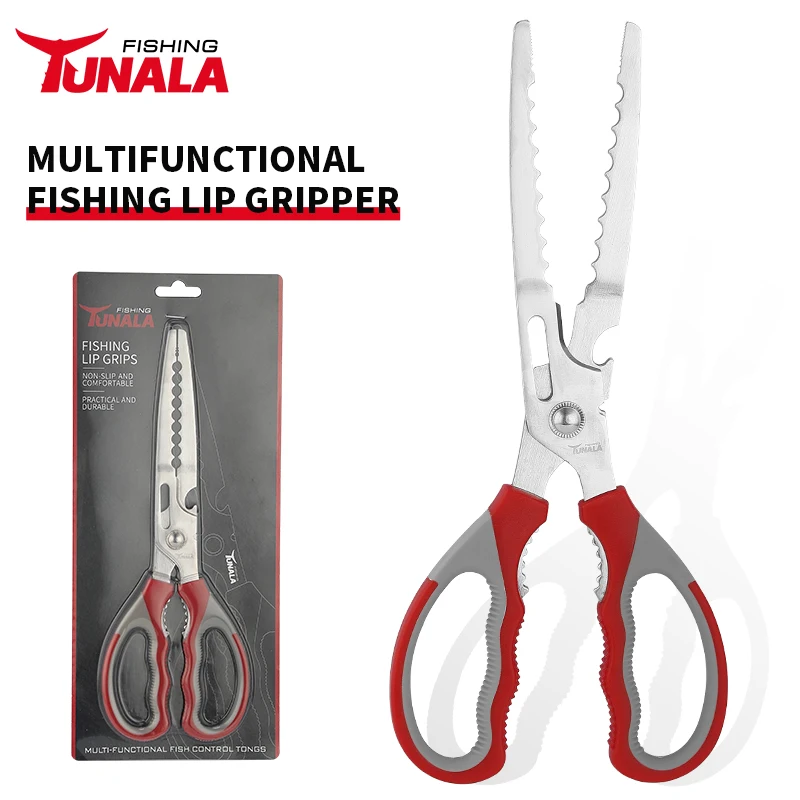 Multi-Function Serrated Fly Fishing Shears 2CR13 Stainless Steel, Red Fishing Tool Accessories Fishing Scissors