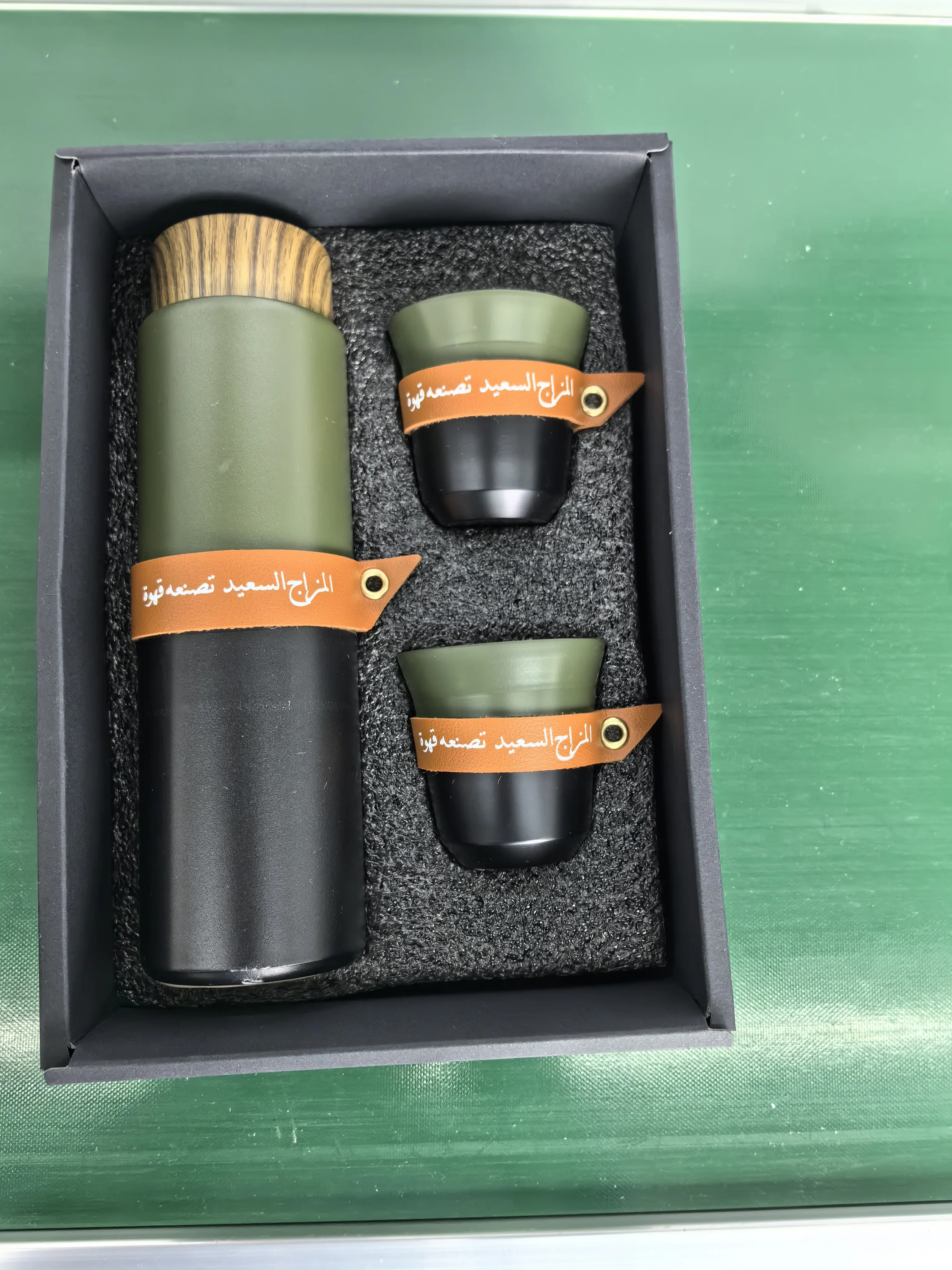 Gift Box Thermos double wall stainless steel mug metal cup Arabia Black Espresso Cups 80ml cup Coffee Set