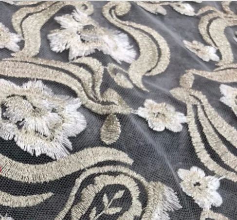 
2020 Rose pink 3D beaded lace fabric 3D embroidered lace fabric for african weddings 