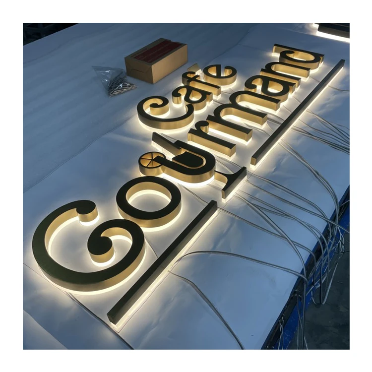 Sign making company custom business sign board coffee shop signs led 3d logo signage