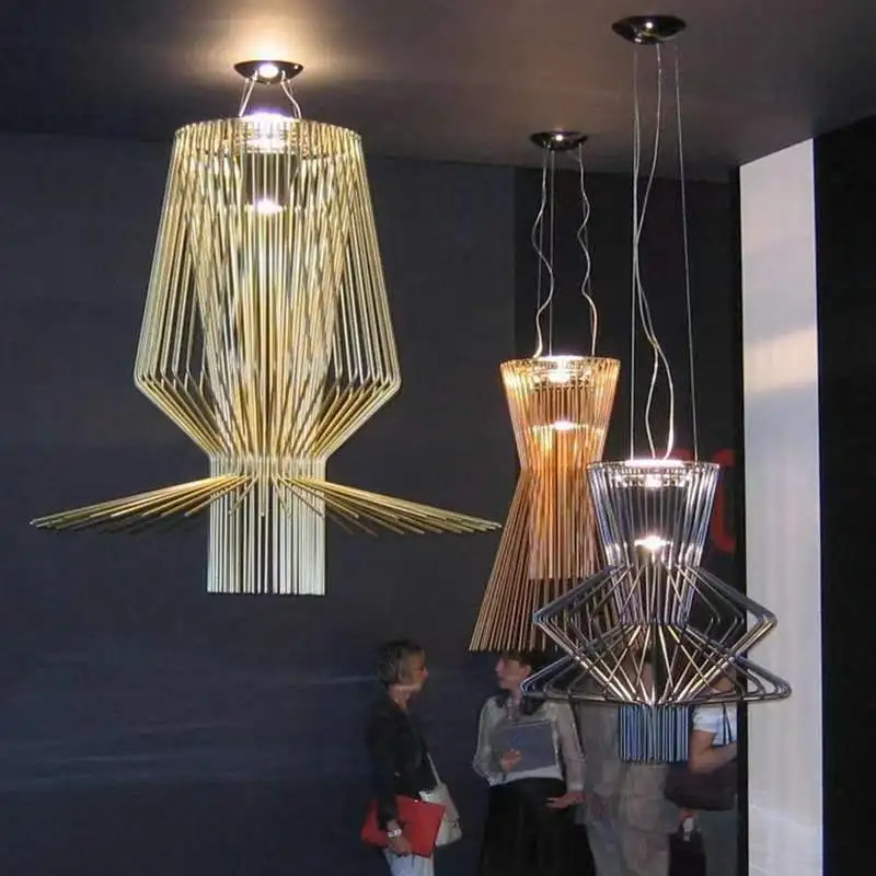 Modern Creative Antique Finish Project Villa Birdcage Suspension Hanging Lights Designer Pendant Lamp