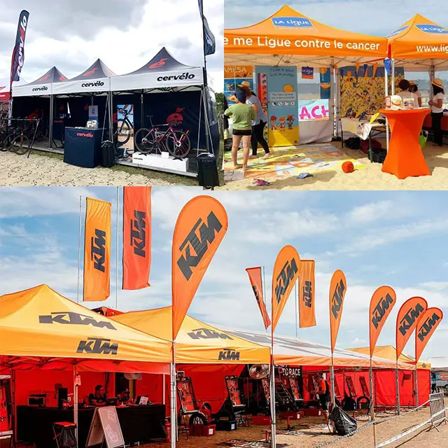 CATC 3x3 Outdoor Exhibition Blow Up Tent with Feather Flag Waterproof Aluminum Frame Tente Gonflable for Trade Shows Events