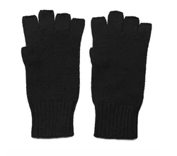 Factory custom men hand gloves fluffy wool cashmere gloves blue fingerless knitted winter fashion half finger gloves for girls