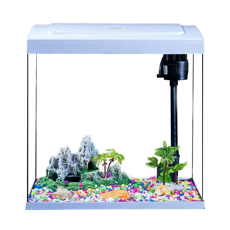 Hot bending small fish tank aquarium HD glass small living room desktop ecological HD hot bending aquarium fish tank