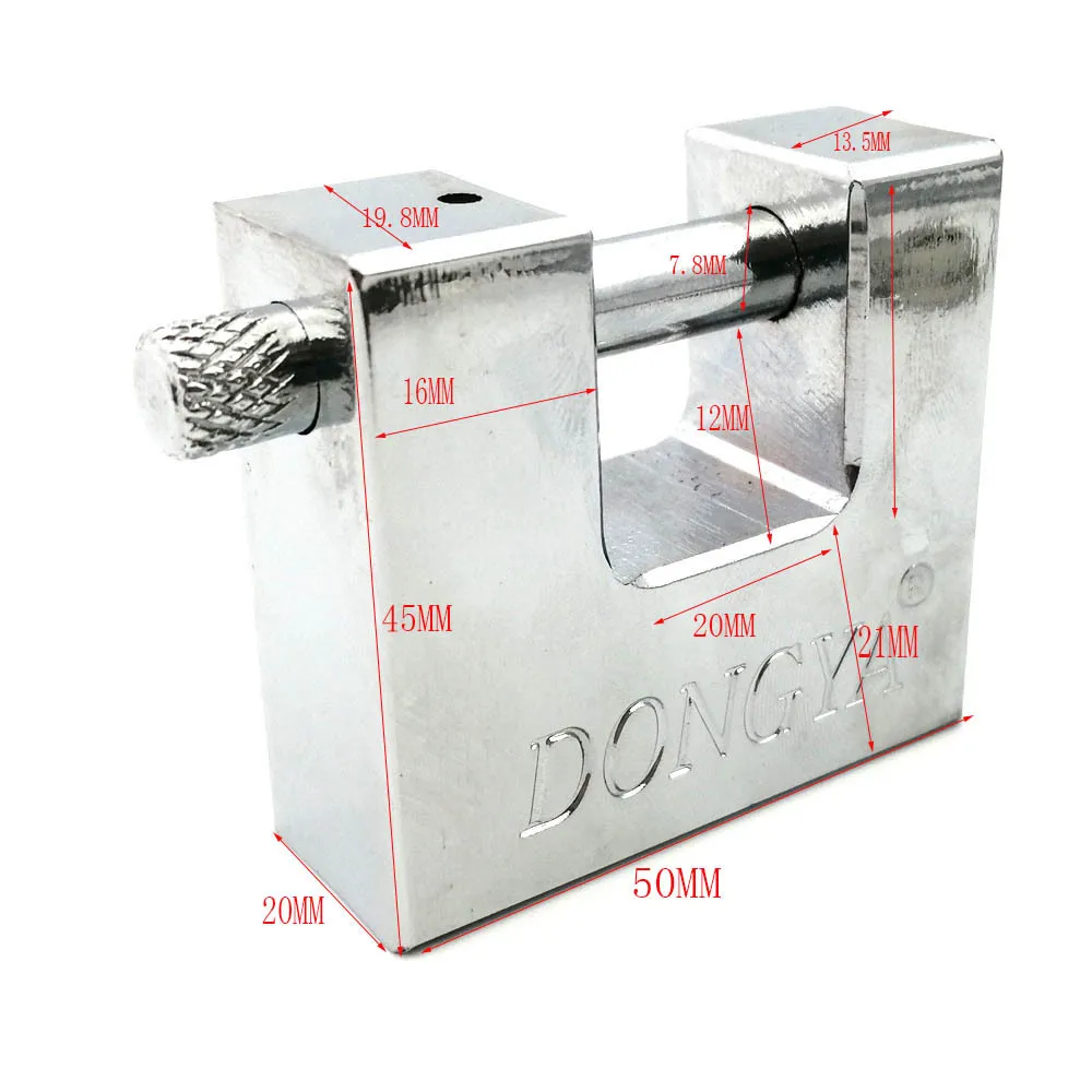 Большой дверной замок, закаленный антирежущий железный навесной замок, антикоррозийный тяжелый прямоугольный железный навесной замок