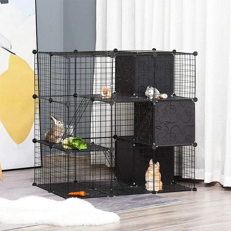 Pet Playpen Animal Cage With Door And Storage Shelf For Cats Chinchillas And Pet Minks