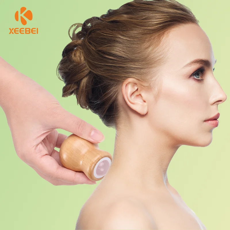 Wooden gourd shape crystal rose quartz v jade facial roller jade roll with box