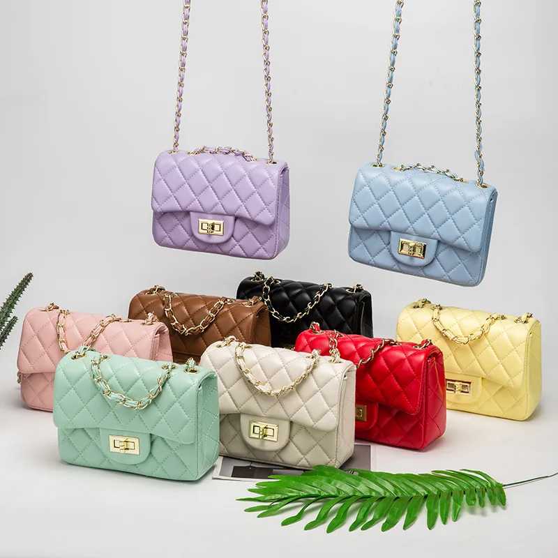 High Quality Embroidery Thread Flap Shoulder Bag Elegant Women Striped Chain Lock Crossbody Bag Luxury Brand Purses Handbags