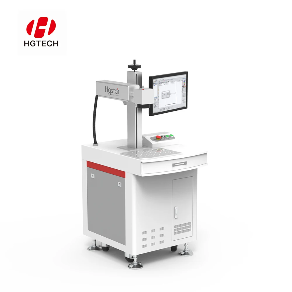 HGTECH Portable 3d Fiber Lazer Marker Portable CO2 UV 20w-200w Metal Bottle Cap Plastic Laser Engraving Marking Machine