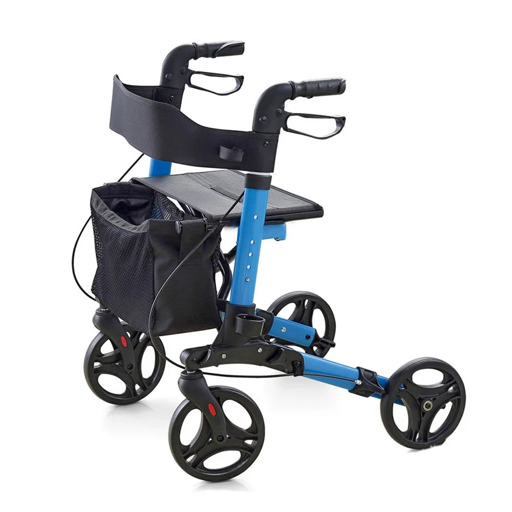 European style aluminum lightweight rollator walker with seat