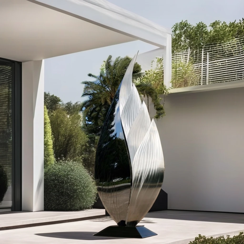 Современная скульптура бутона из нержавеющей стали для украшения сада и дома на заказ печатная металлическая модель полированная и сварная для подарков