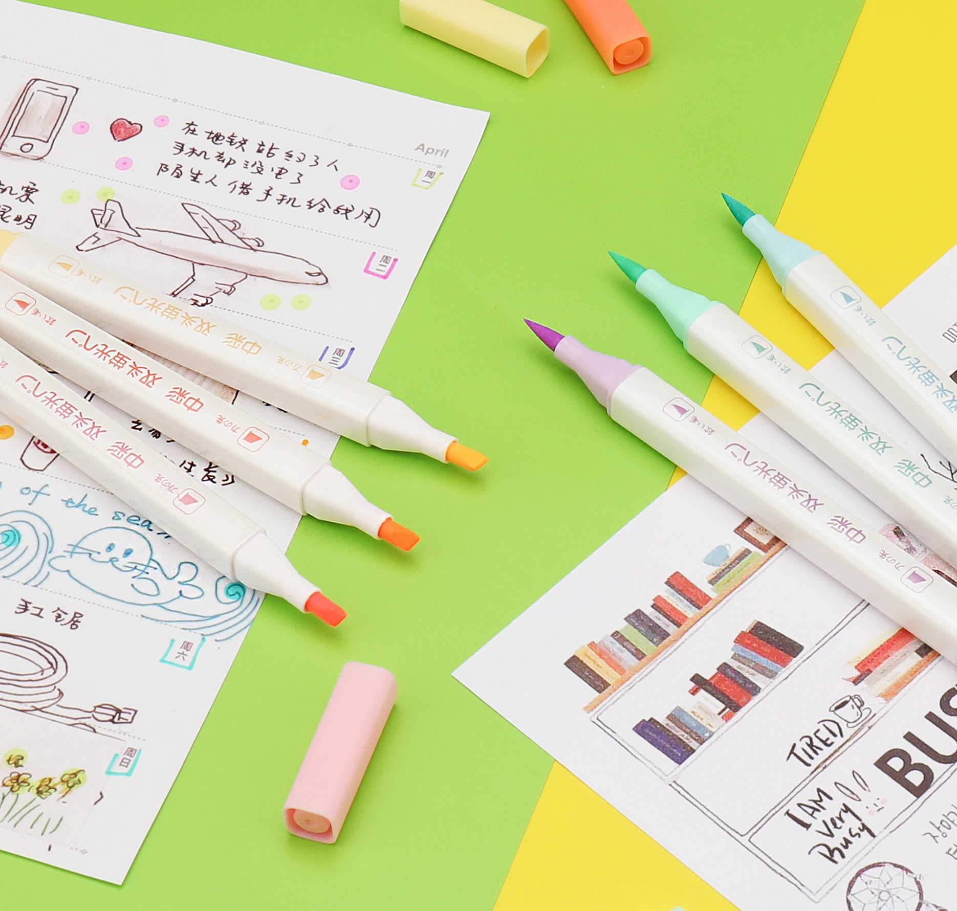 Manufacture 831-6 Fancy multi assorted 6 colors highlighters colored color pen