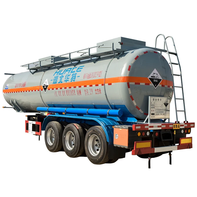 Chemical liquid transportation semi trailer acid tanker trailer hcl acid tanker trailers