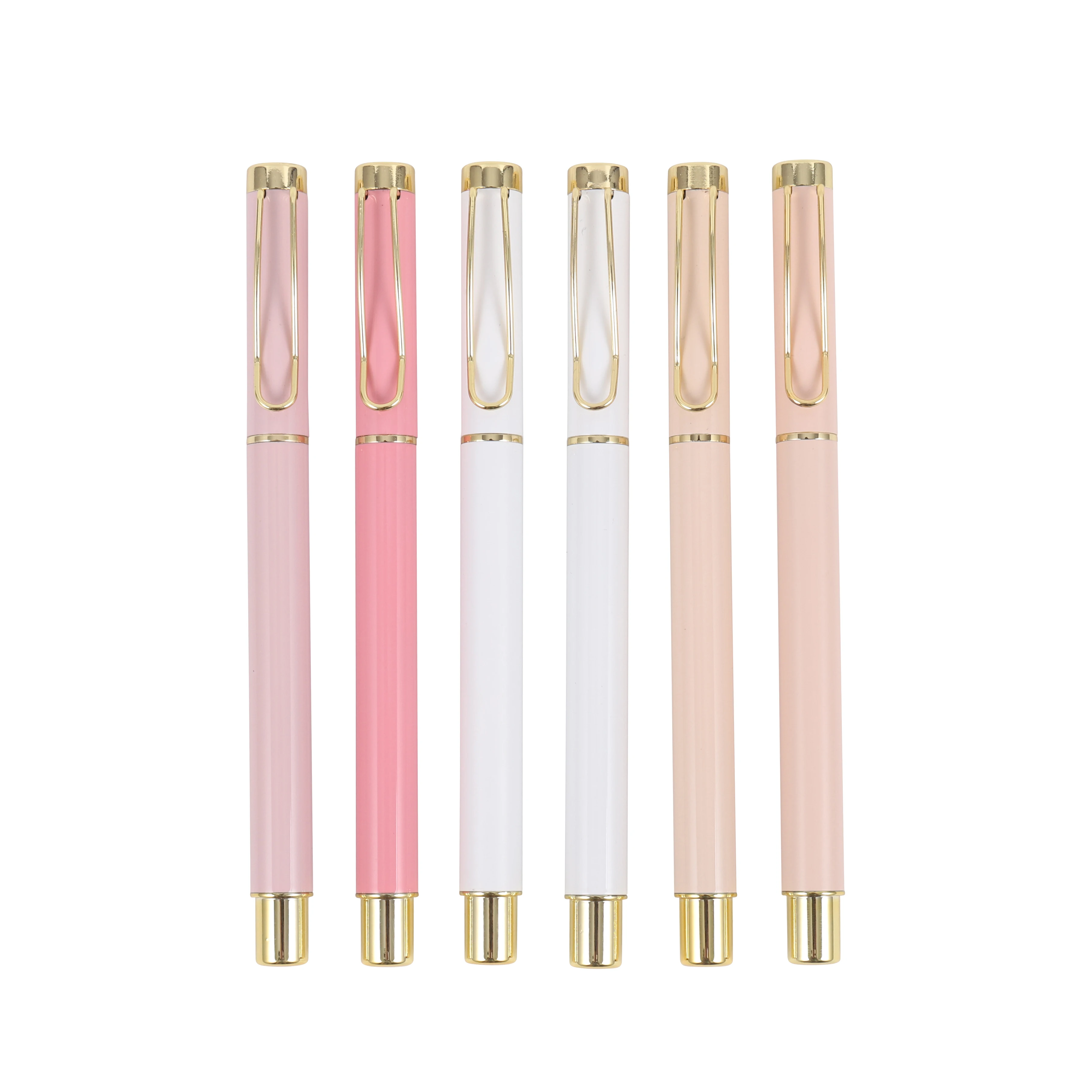 New design hot selling promotional custom pens colorful heat transfer  metal colorful women pen 0.5mm pen