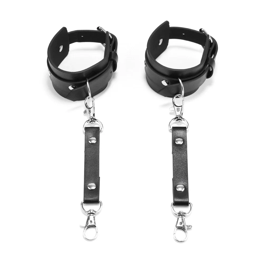 women leather body belts punk adjustable faux leather body chest belt clubwear with fancy buckles rings