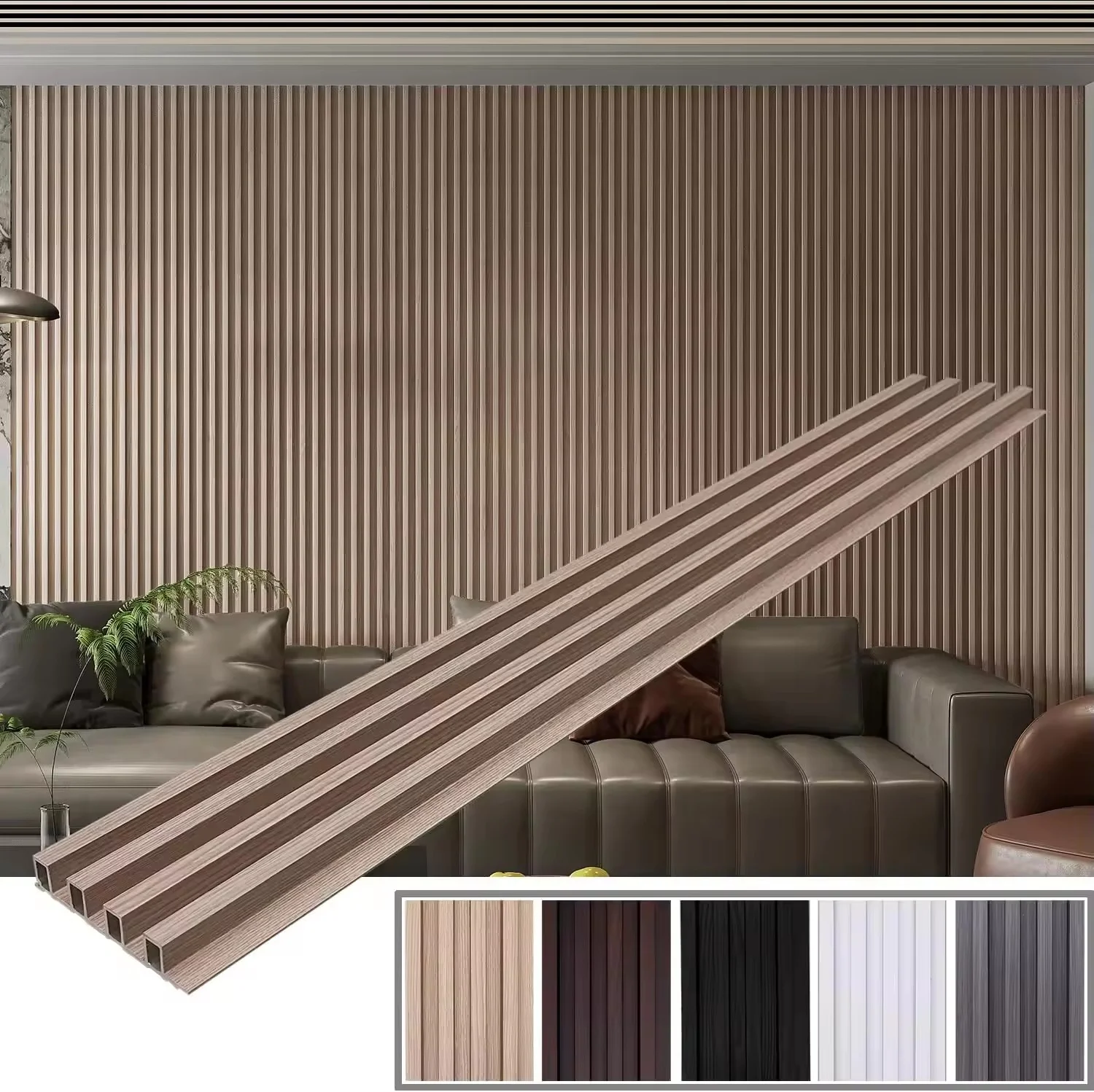 Indoor WPC wallboard wall decor wood plastic composite Panels groove grille  easy install Artificial Claddings