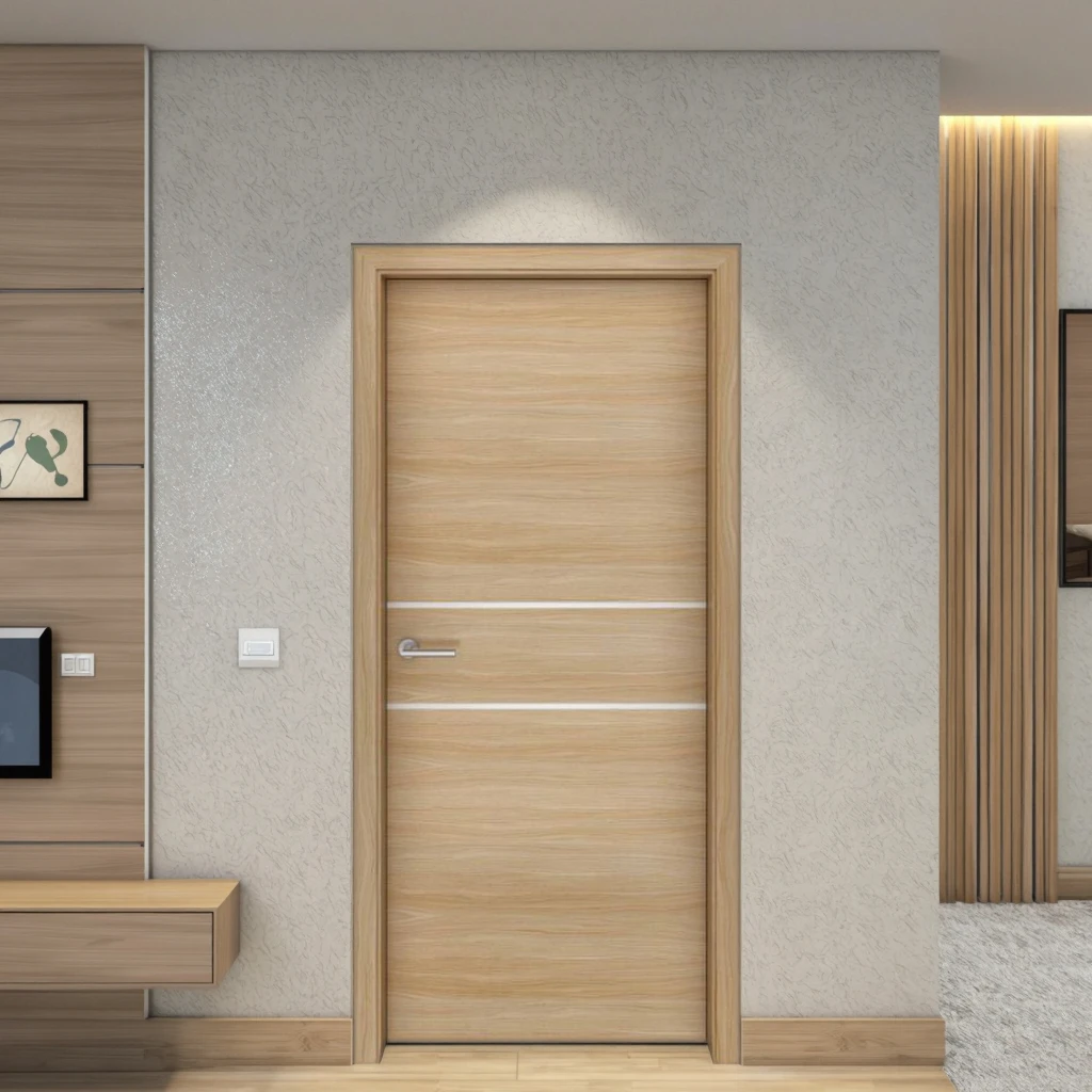 Wish MDF Solid Wood Internal Doors Top Quality Melamine Hotel Door House Interior Wooden for Bedroom