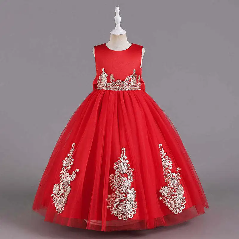 Wholesale latest fashion baby girl party kids dresses for children fancy flower petal evening little clothes