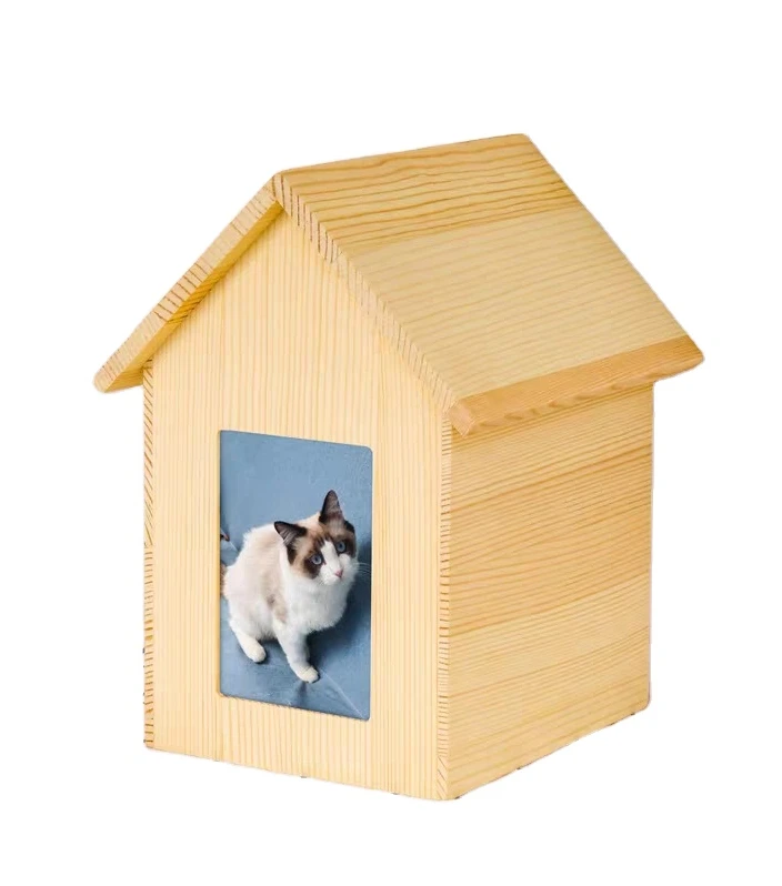 Custom natural wooden pet coffin Pine pet urn Solid wood hamster rabbit parrot cat dog urn