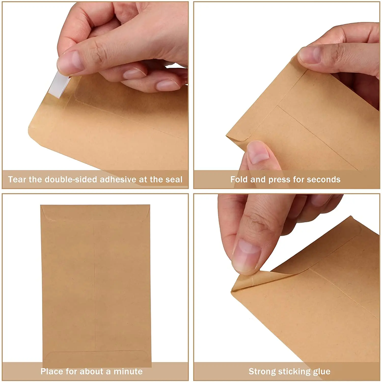 Seed Kraft Coin Envelopes Self-Adhesive Yellow Small Envelopes with Gummed Flap Paper Mini Envelopes