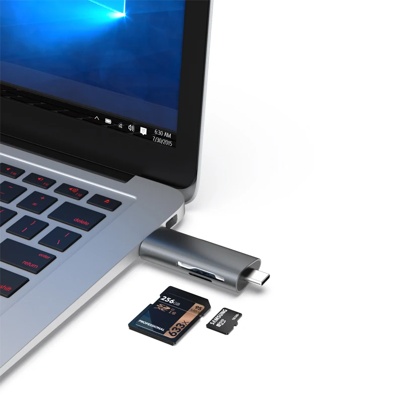 High quality OTG USB C and Micro USB to USB 3.0 Cardreader Support SD/TF/MMC/Micro SD for PC LAPTOP and Smartphone