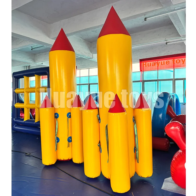 HUAYUE Factory Price Team Building Games Inflatable Rockets Inflatable Fun Games Props for kids and adults outdoor/indoor play