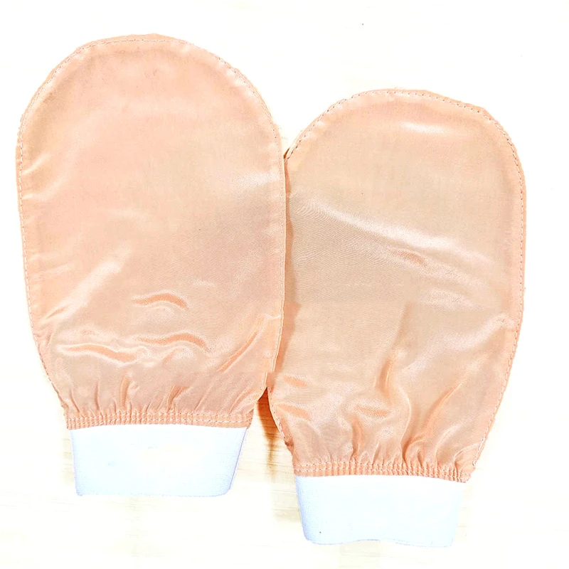 Natural Raw Silk Viscose Gloves Face And Body Remove Dead Skin Bath Mitt 100% Pure Silk Exfoliating Gloves Products