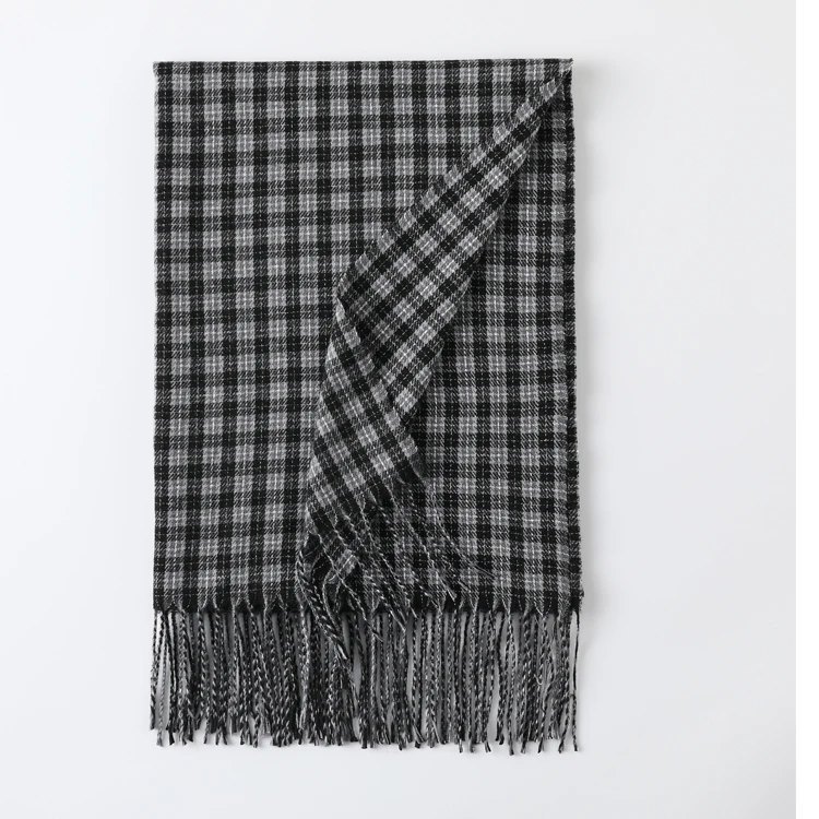 classic design warm soft pashmina  neck scarves shawl blanket ladies plaid tassel cashmere winter scarf for women