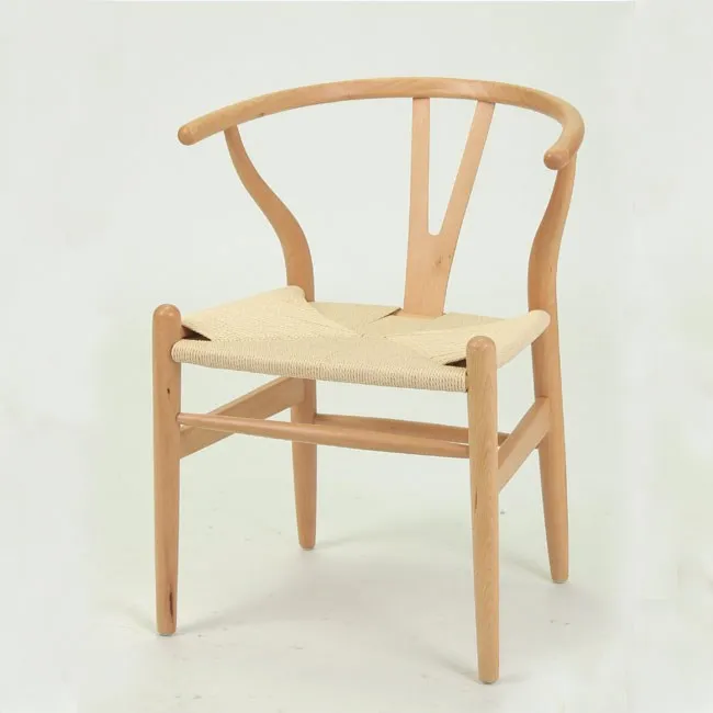 Y back  Wishbone chair with hemp rope seat and solid wood leg for home and restaurant