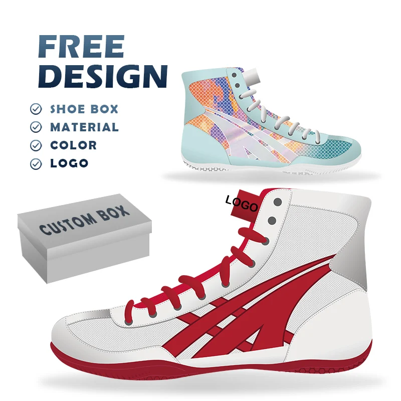 New Design Professional Breathable Mesh Men Boxing Shoes High Quality Comfortable Women Wrestling Shoes