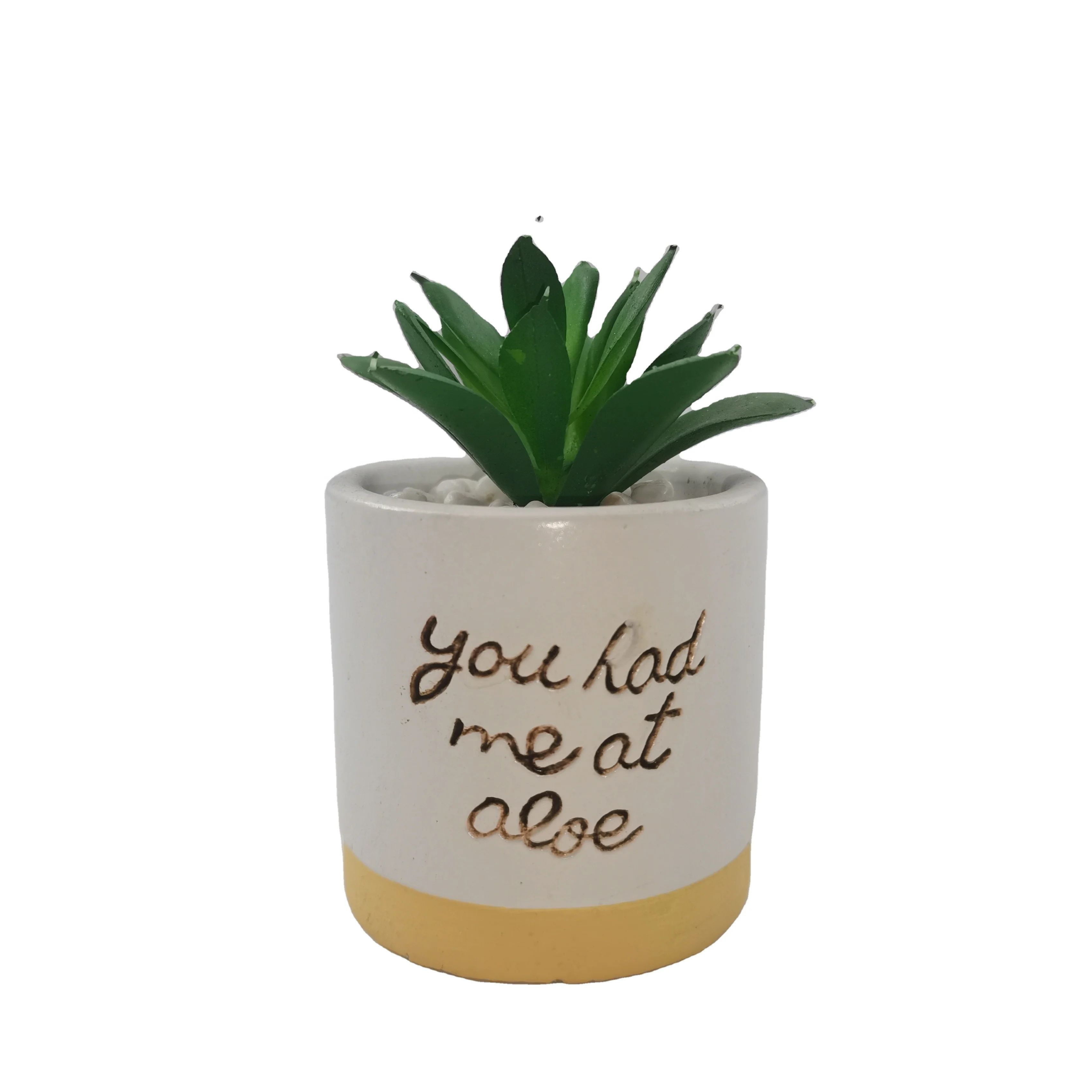 Wholesale Faux Potted Plants Arrangements Potted Succulents Artificial Plants in Cement Pot for Home Decor