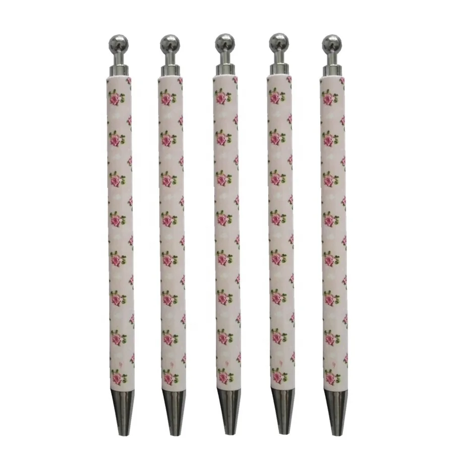 Plastic retractable writing hexagon ballpoint pen without clip