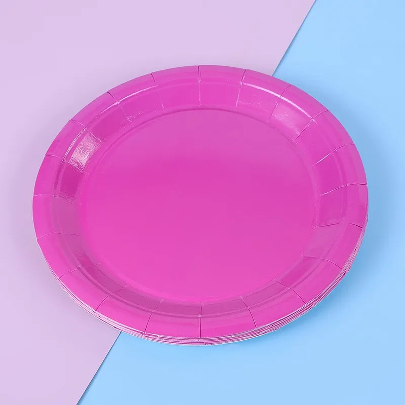 Disposable Party Rainbow Paper Dinner Plates for Birthday Holiday Spring Party Supplies