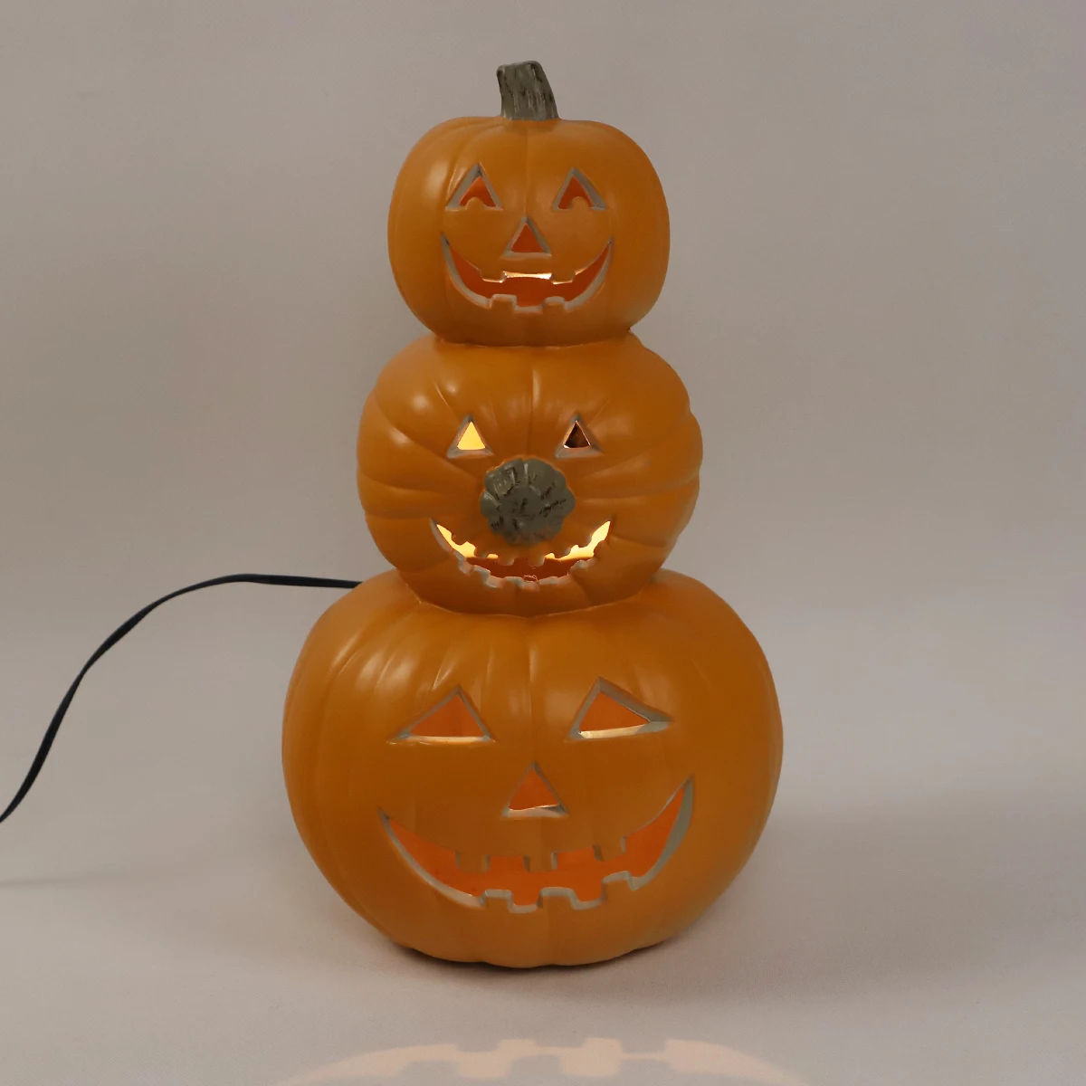 Controlled LED Light Halloween Pumpkin Lamp Plastic Jack-o-lantern with Variety of Expressions