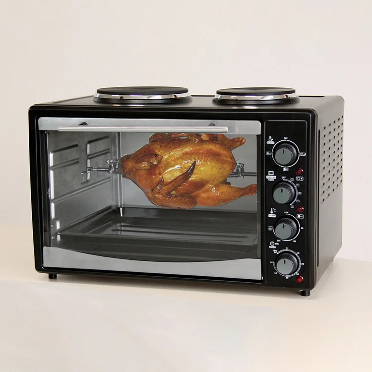 Factory price new design 42L 3300W table top electric toaster oven with hot plates