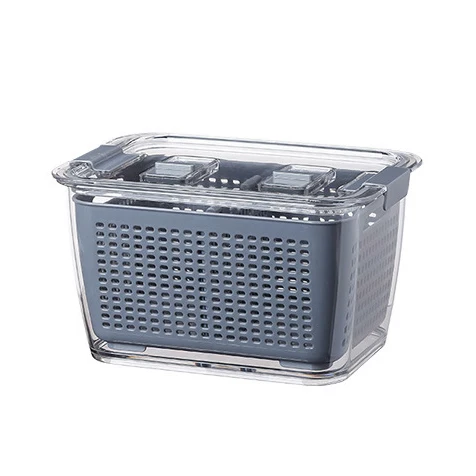 
Hot Selling Plastic Two Liers Fruit Vegetable Storage Basket Kitchen Washing Bowl Drain Storage Basket Water Filter Basket 