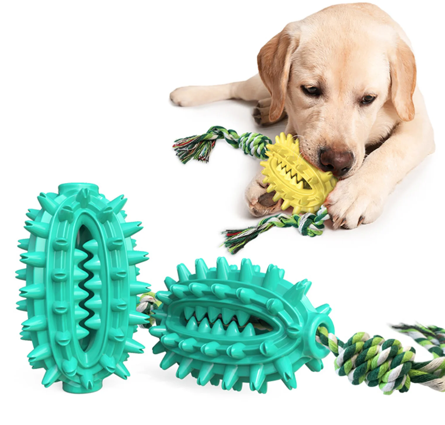 Kinghotpet Free Sample Eco-friendly Dental Care Pet Dog Toys Rubber Waterproof Durable Cactus Dog Playing Toy
